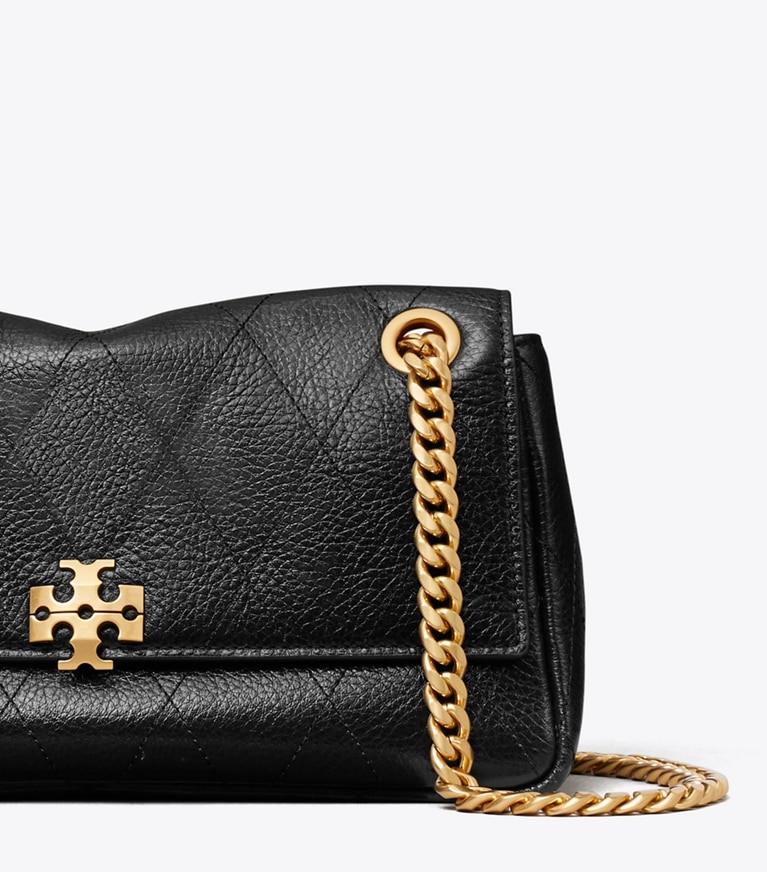 Tory Burch designer shoulder bags Small Charlie Quilted Shoulder Bag in Black detail
