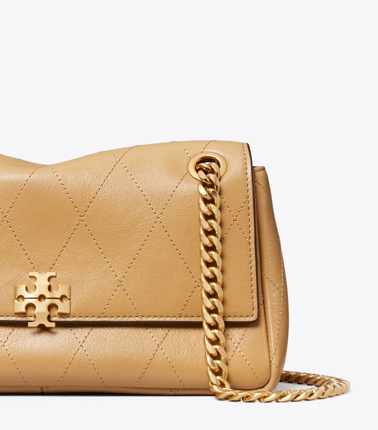 Tory Burch designer shoulder bags Small Charlie Quilted Shoulder Bag in Pecan detail