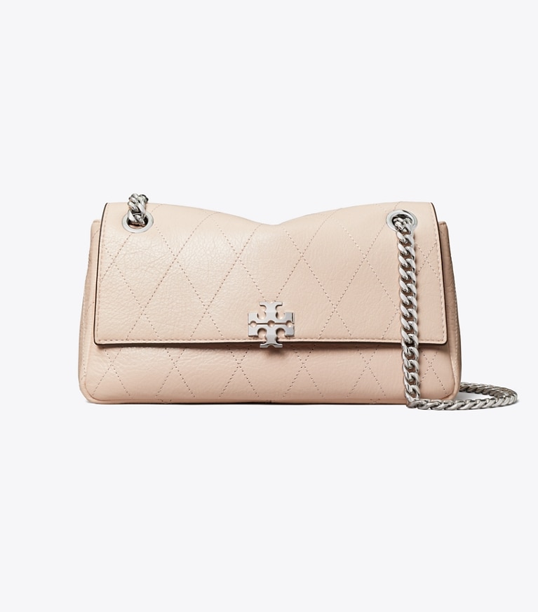 Tory Burch designer shoulder bags Small Charlie Quilted Shoulder Bag in Soft Pink front