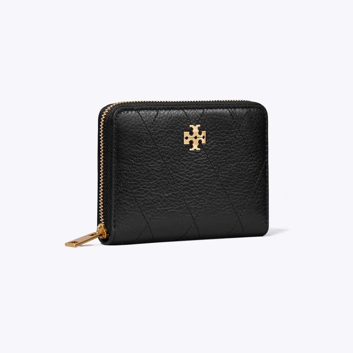 Tory Burch Wallet ブラック Small Charlie Quilted Zip-Around Wallet: Women's Designer Wallets