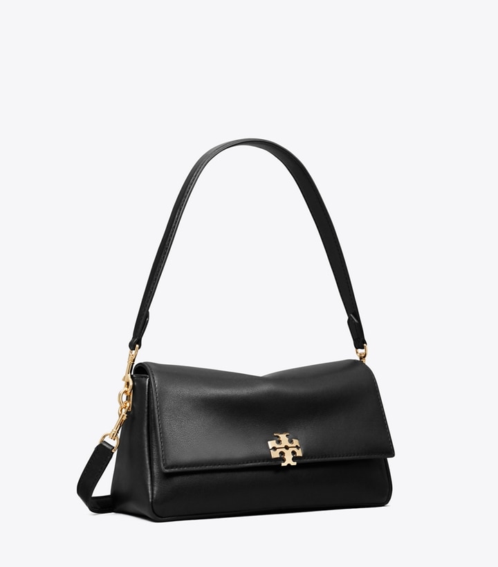 Tory Burch designer shoulder bags Small Charlie Shoulder Bag in Black angle