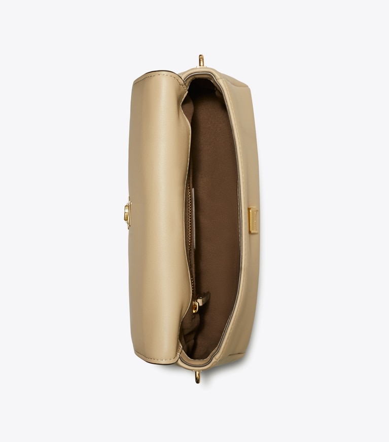 Tory Burch designer sacs porté épaule Small Charlie Shoulder Bag in Soft Cement dessus