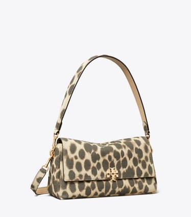 Tory Burch designer shoulder bags Small Charlie Suede Shoulder Bag in Leopard Spots angle