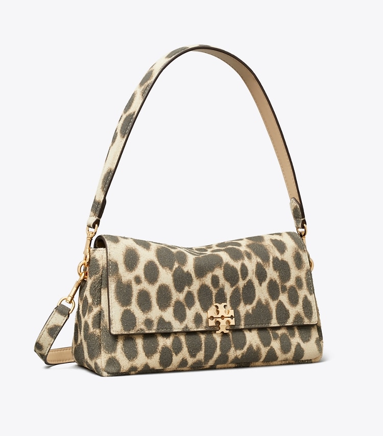 Tory Burch designer shoulder bags Small Charlie Suede Shoulder Bag in Leopard Spots angle