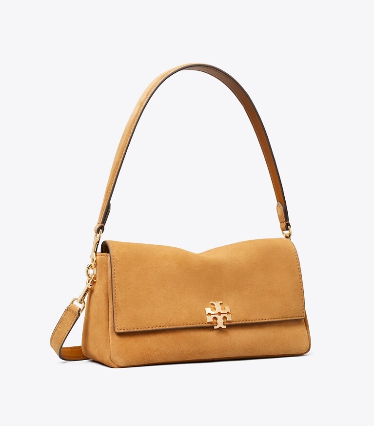 Tory Burch designer sacs porté épaule Small Charlie Suede Shoulder Bag in Wild Tobacco angle