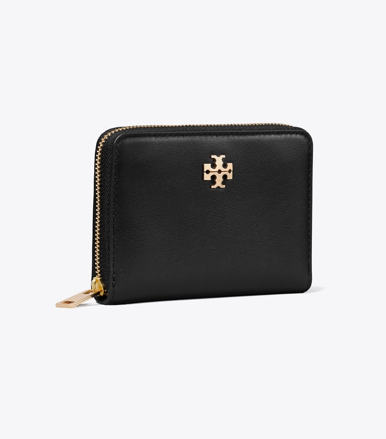 Tory Burch designer wallets Small Charlie Zip-Around Wallet in Black angle