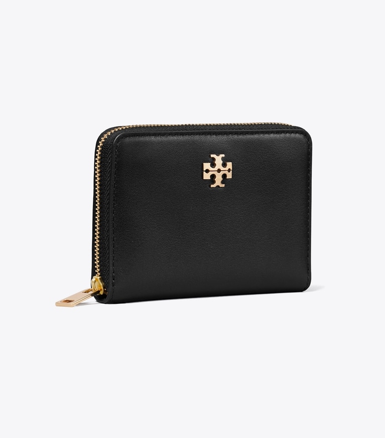 Tory Burch designer wallets Small Charlie Zip-Around Wallet in Black angle