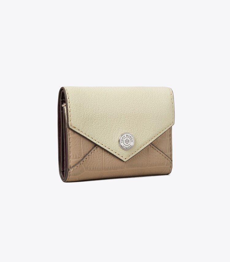 Tory Burch designer 財布 カラーブロック エンベロープ スモール ウォレット in Soft Custard Multi angle