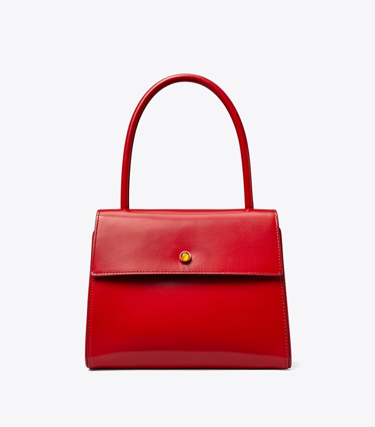 Tory Burch designer サッチェルバッグ スモールデビルバッグ in Warm Red front