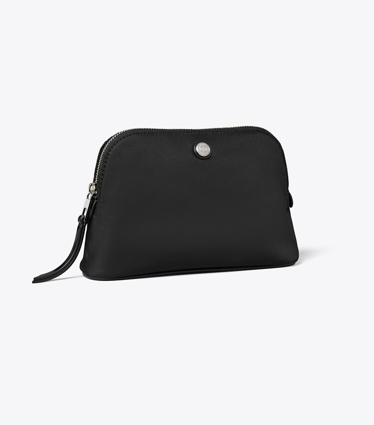 Tory Burch designer ポーチ ドーム ナイロン スモール コスメティックケース in Black angle