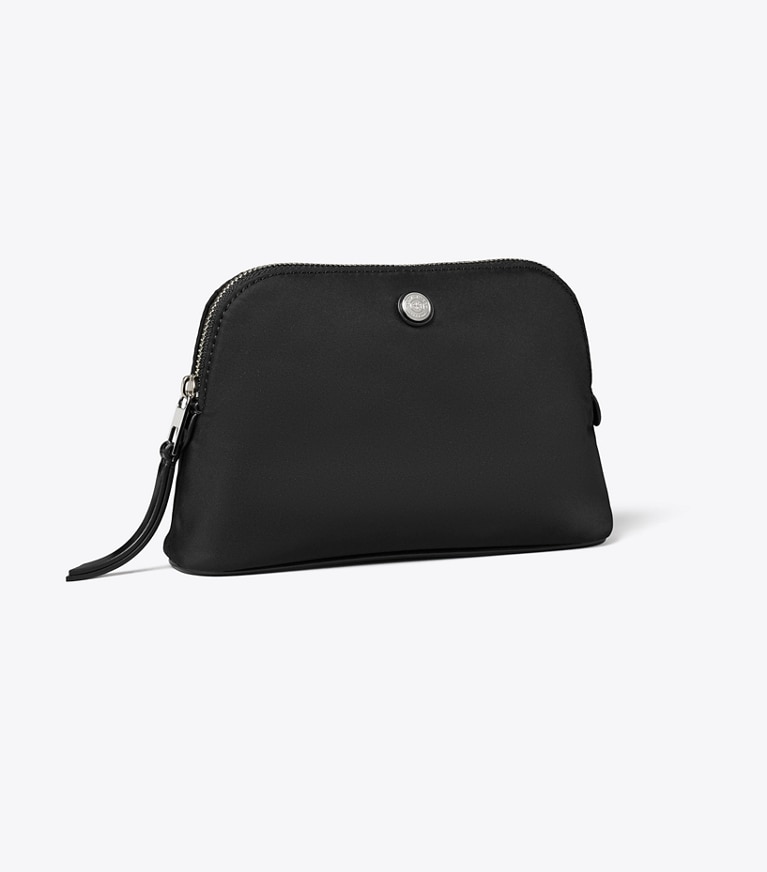 Tory Burch designer ポーチ ドーム ナイロン スモール コスメティックケース in Black angle
