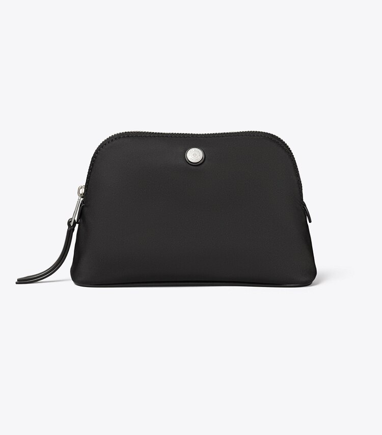 Tory Burch designer ポーチ ドーム ナイロン スモール コスメティックケース in Black front