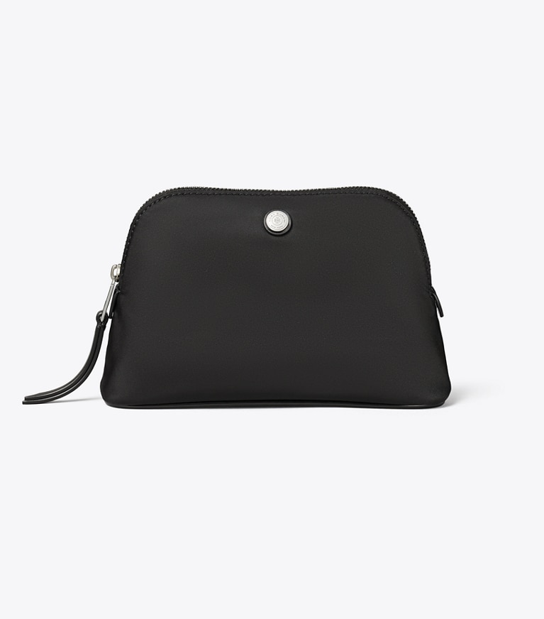 Tory Burch designer ポーチ ドーム ナイロン スモール コスメティックケース in Black angle