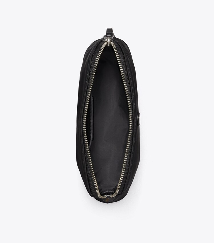 Tory Burch designer ポーチ ドーム ナイロン スモール コスメティックケース in Black オーバーヘッド