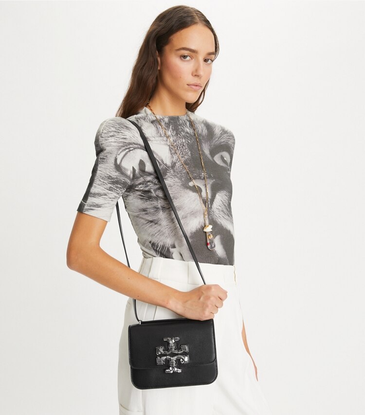 Tory Burch designer shoulder bags Small Eleanor Bag in Black accessory on model