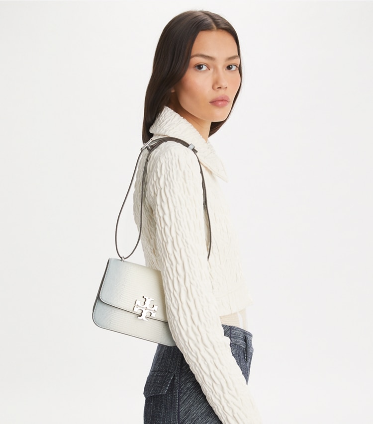 Tory Burch designer shoulder bags Small Eleanor Bag in Blanc accessory on model