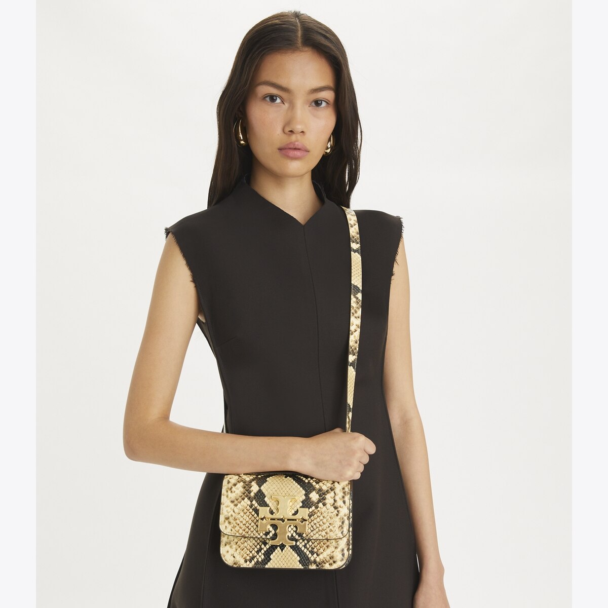 ★Tory Burch★ [TOZ] SS24 Bag XBWTSOC0000XPR UO17 Tory Burch Emerson Metallic Small Zip Shoulder Bag (White