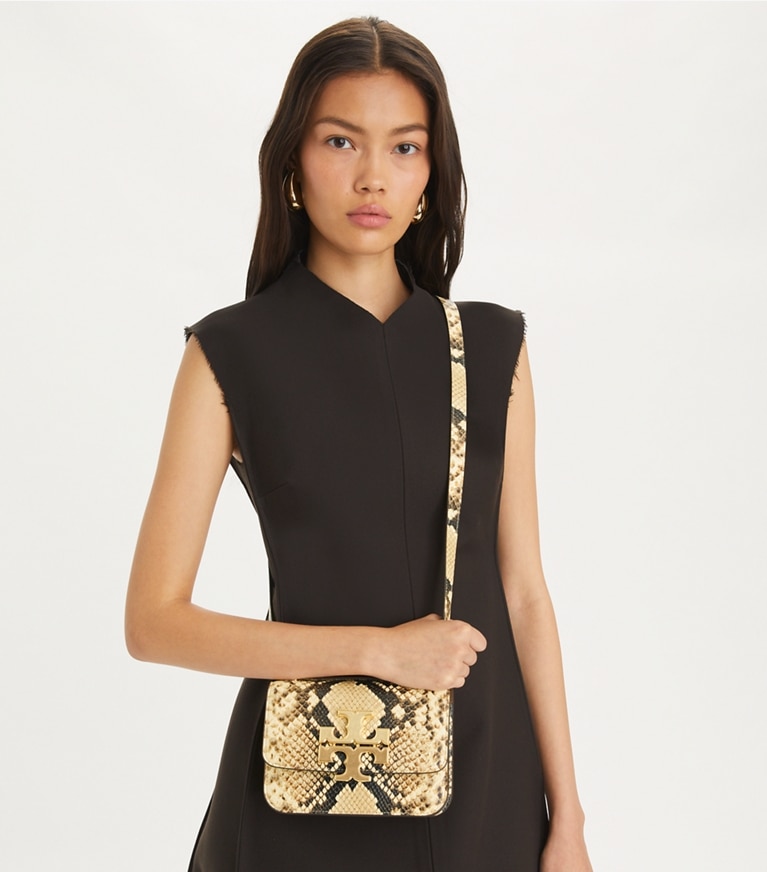 Tory Burch designer shoulder bags Small Eleanor Bag in Coriander / Black Multi angle