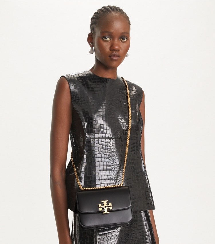 Tory Burch designer shoulder bags Small Eleanor Bag in Black additional on model