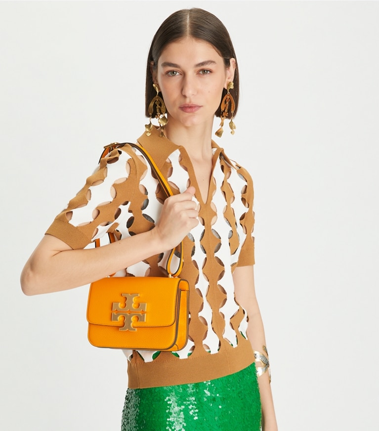 Tory Burch designer shoulder bags Small Eleanor Convertible Shoulder Bag in Orange Lily angle