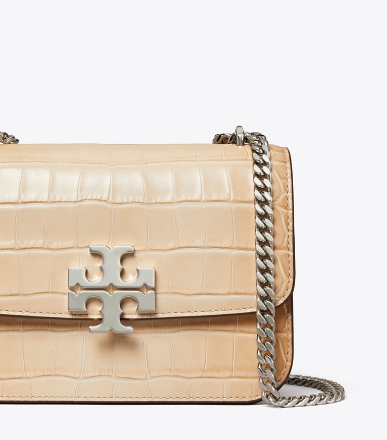 Tory Burch designer shoulder bags Small Eleanor Croc-Embossed Bag in Pale Blush detail