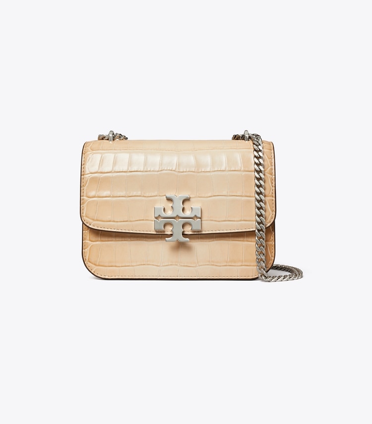 Tory Burch designer shoulder bags Small Eleanor Croc-Embossed Bag in Pale Blush front