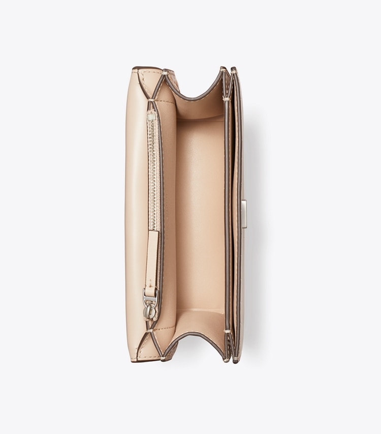 Tory Burch designer shoulder bags Small Eleanor Croc-Embossed Bag in Pale Blush overhead