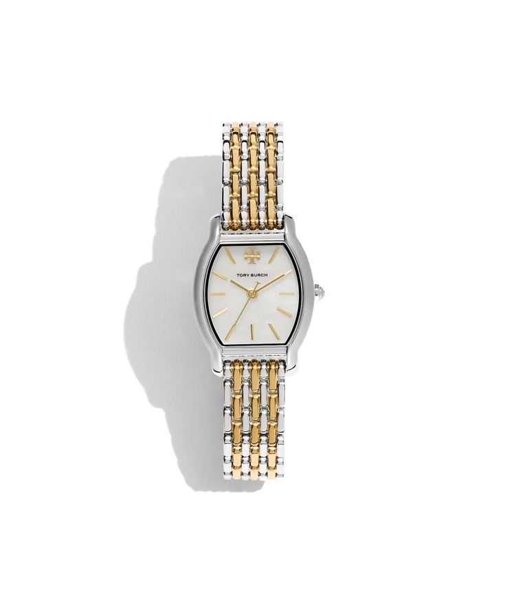 Tory Burch designer strap watches Small Eleanor Curve Watch in MOTHER-OF-PEARL/TWO-TONE additional