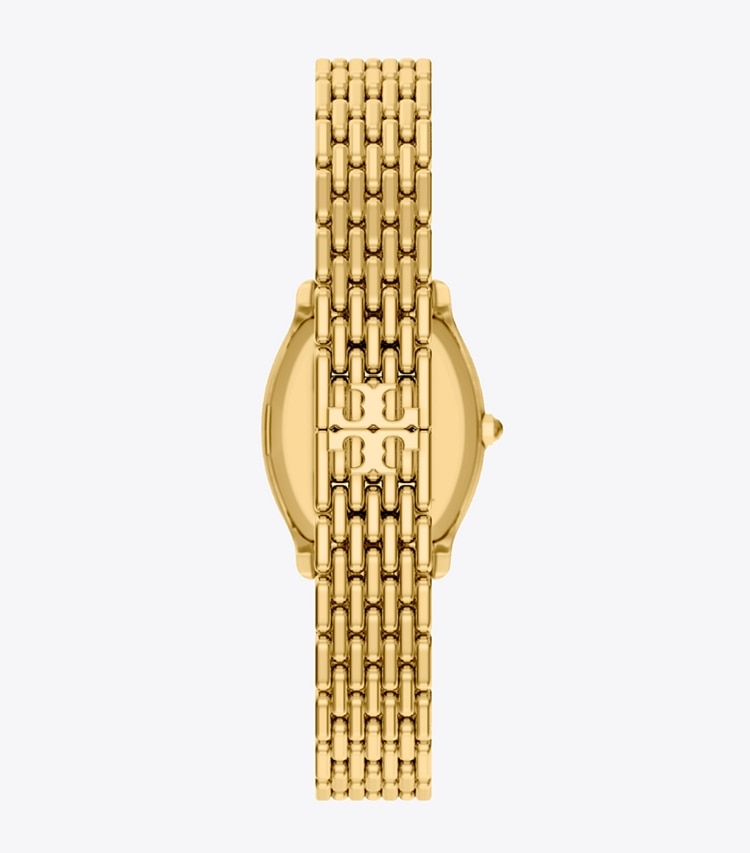 Tory Burch designer strap watches Small Eleanor Curve Watch in IVORY/GOLD back