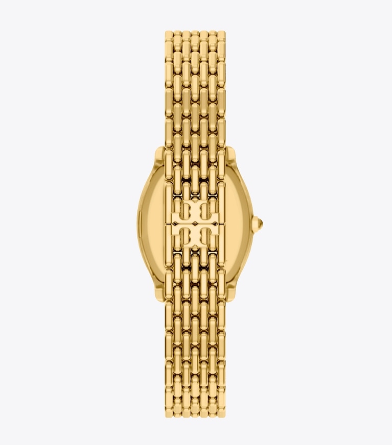 Tory Burch designer strap watches Small Eleanor Curve Watch in IVORY/GOLD back