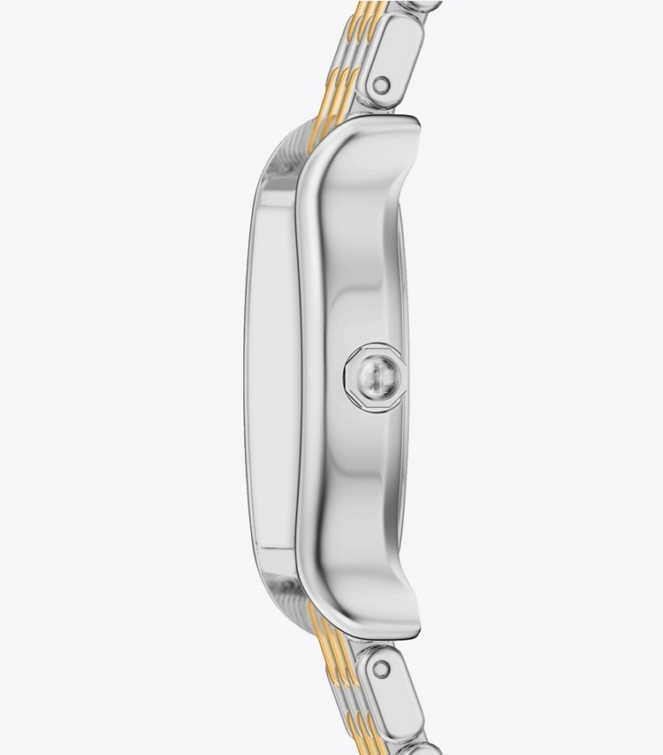 Tory Burch designer strap watches Small Eleanor Curve Watch in MOTHER-OF-PEARL/TWO-TONE side