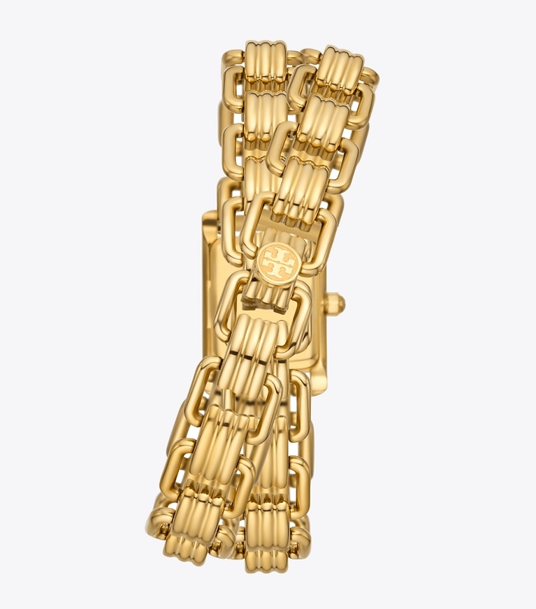 Tory Burch designer ストラップウォッチ エレノア ウォッチ ゴールドトーン／ステンレススチール 19 x 28mm in IVORY/GOLD front