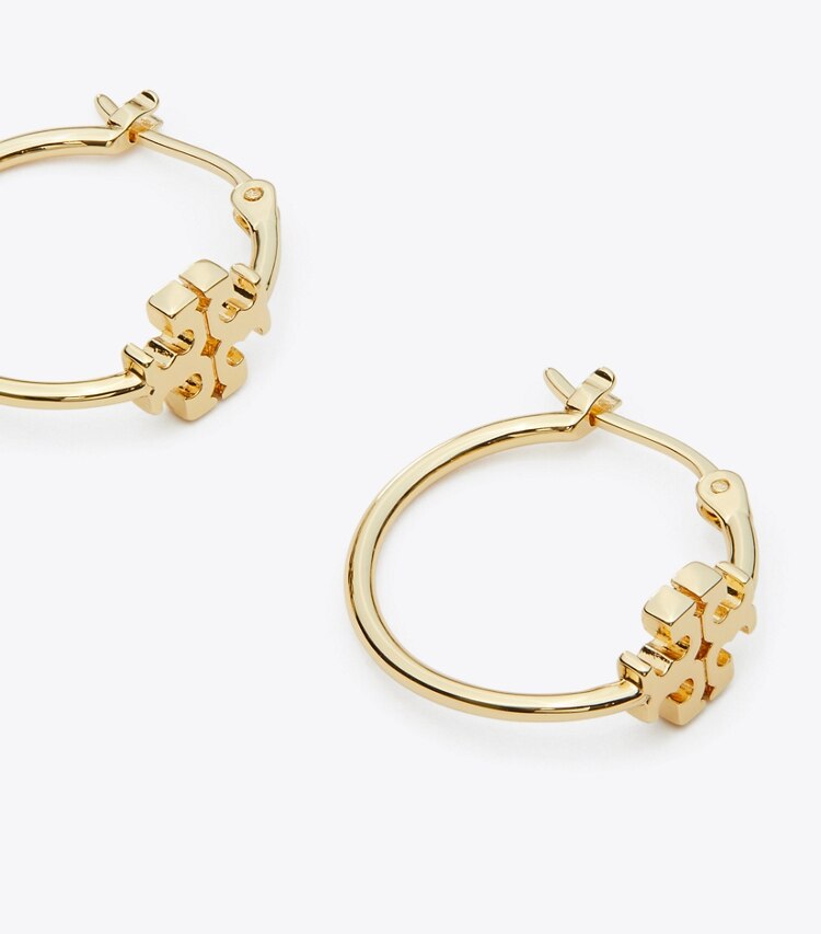Tory Burch designer ohrringe Small Eleanor Hoop Earring in Tory Gold detail