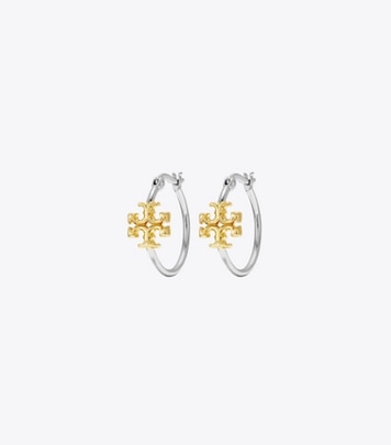 Tory Burch Miller Pavé Hoop Earrings Tory Silver / Crystal