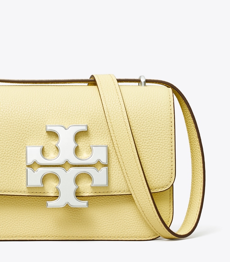 Tory Burch designer shoulder bags Small Eleanor Pebbled Bag in Lemon Sugar angle