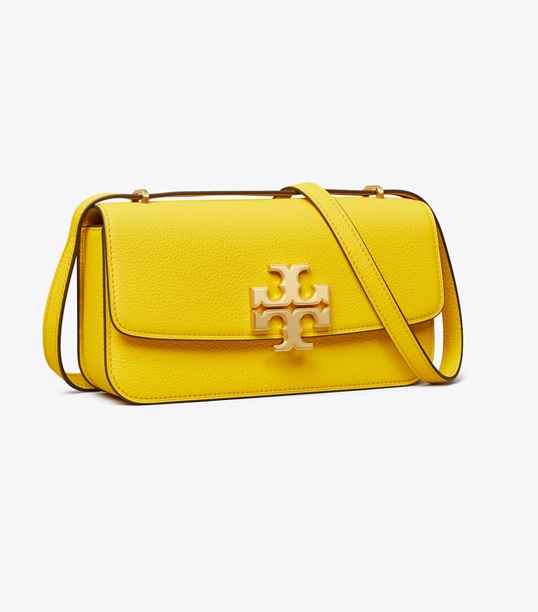 Tory Burch designer shoulder bags Small Eleanor Pebbled Rectangular Bag in Limoncello angle