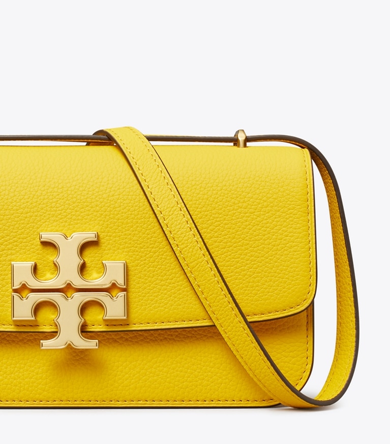 Tory Burch designer shoulder bags Small Eleanor Pebbled Rectangular Bag in Limoncello angle