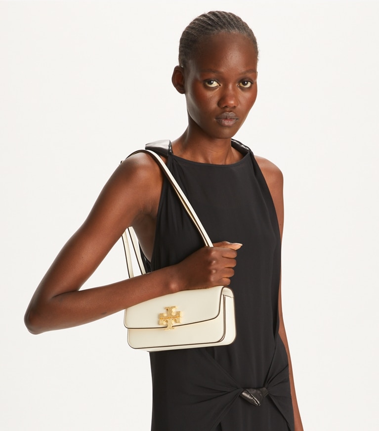 Tory Burch designer shoulder bags Small Eleanor Rectangular Bag in Warm White angle