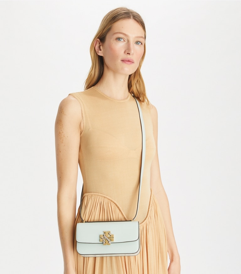 Tory Burch designer shoulder bags Small Eleanor Rectangular Bag in Mint angle
