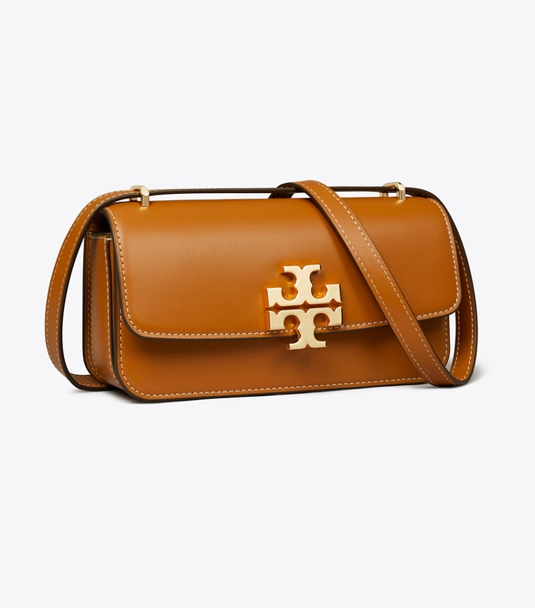 Tory Burch designer shoulder bags Small Eleanor Rectangular Bag in Whiskey angle