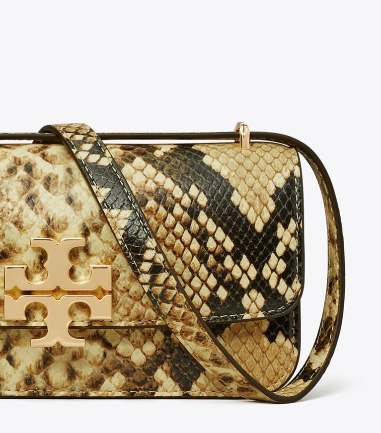 Tory Burch designer shoulder bags Small Eleanor Rectangular Bag in Coriander / Black Multi angle