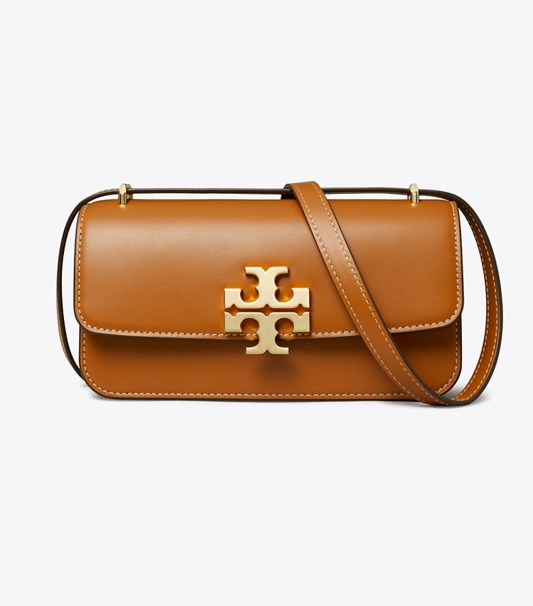 Tory Burch designer shoulder bags Small Eleanor Rectangular Bag in Whiskey front