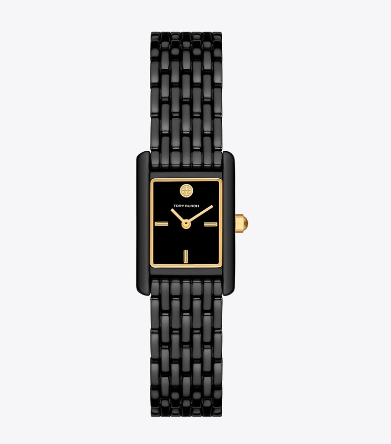 Tory Burch designer strap watches Small Eleanor Watch in BLACK/BLACK IP/GOLD front