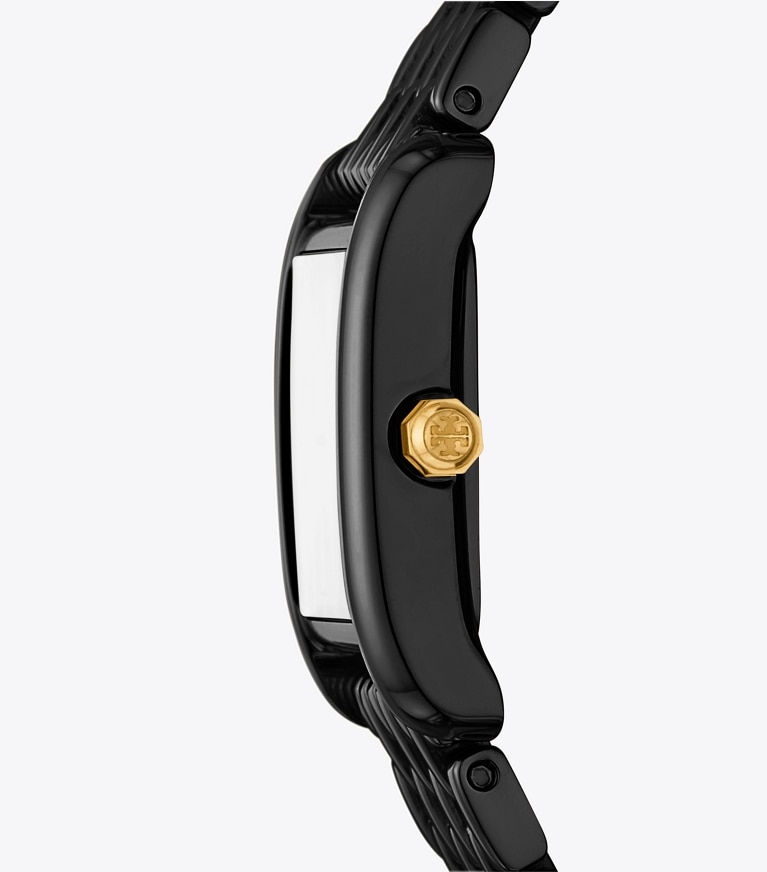 Tory Burch designer strap watches Small Eleanor Watch in BLACK/BLACK IP/GOLD front