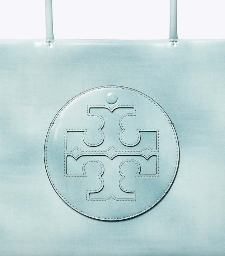Tory Burch designer tote bags Small Ella Bio Brush-Off Tote in Northern Blue angle