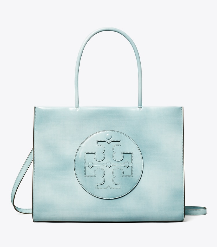Tory Burch designer tote bags Small Ella Bio Brush-Off Tote in Northern Blue front