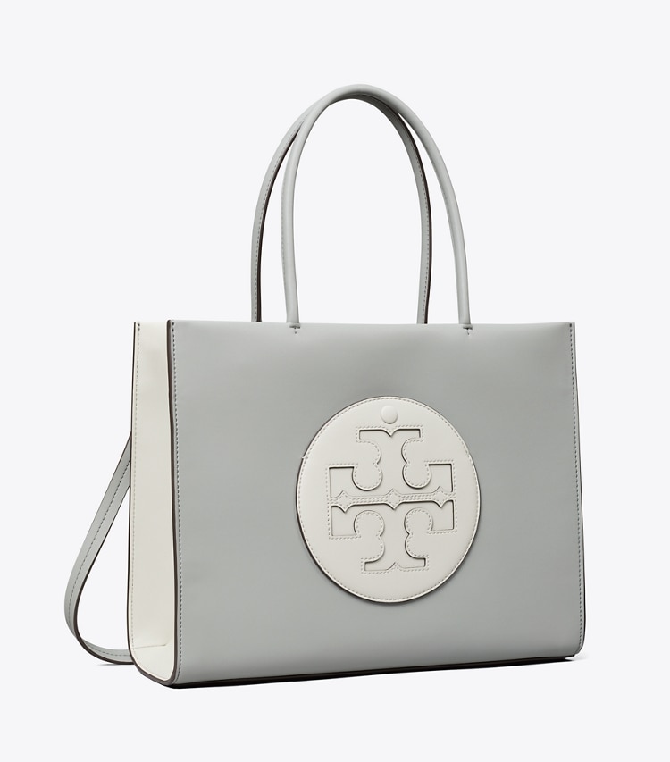 Tory Burch designer tote bags Small Ella Bio Color-Block Tote in Light Granite / Moongaze angle
