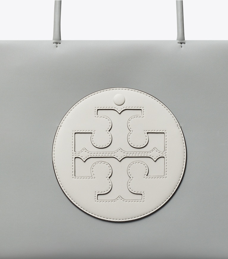 Tory Burch designer tote bags Small Ella Bio Color-Block Tote in Light Granite / Moongaze angle