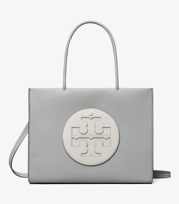 Tory Burch designer tote bags Small Ella Bio Color-Block Tote in Light Granite / Moongaze front