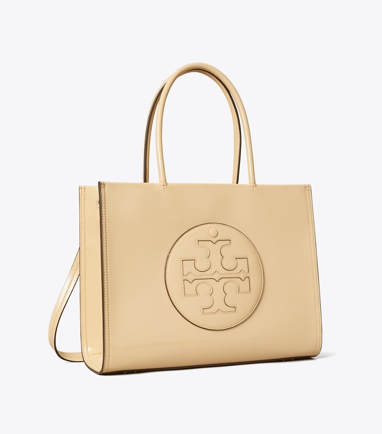 Tory Burch designer tote bags Small Ella Bio Patent Tote in Vanilla Soft Serve angle